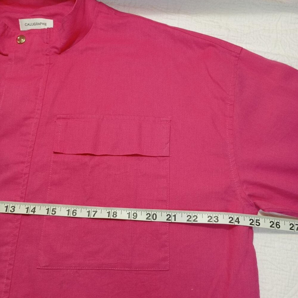 Calligraphie By Anthropologie Lightweight Jacket Women Pink & Snap Cuffs Sz M - Picture 16 of 16